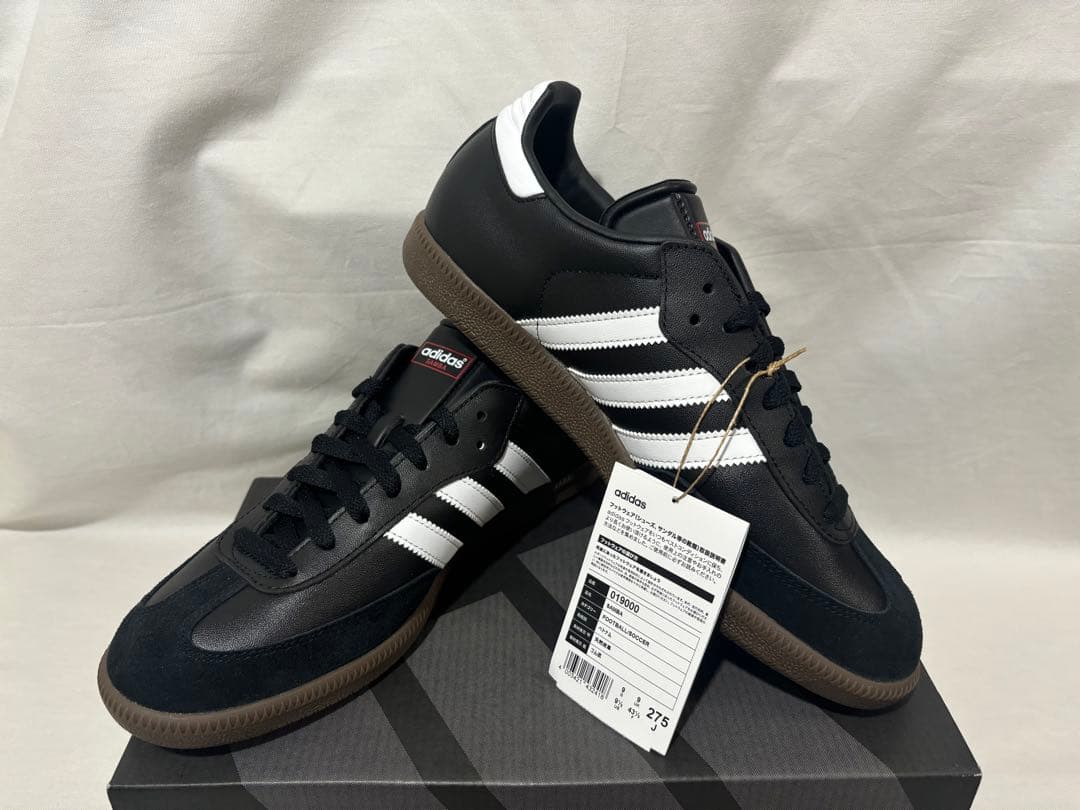 adidas samba leather black 27.5 サンバ レザー