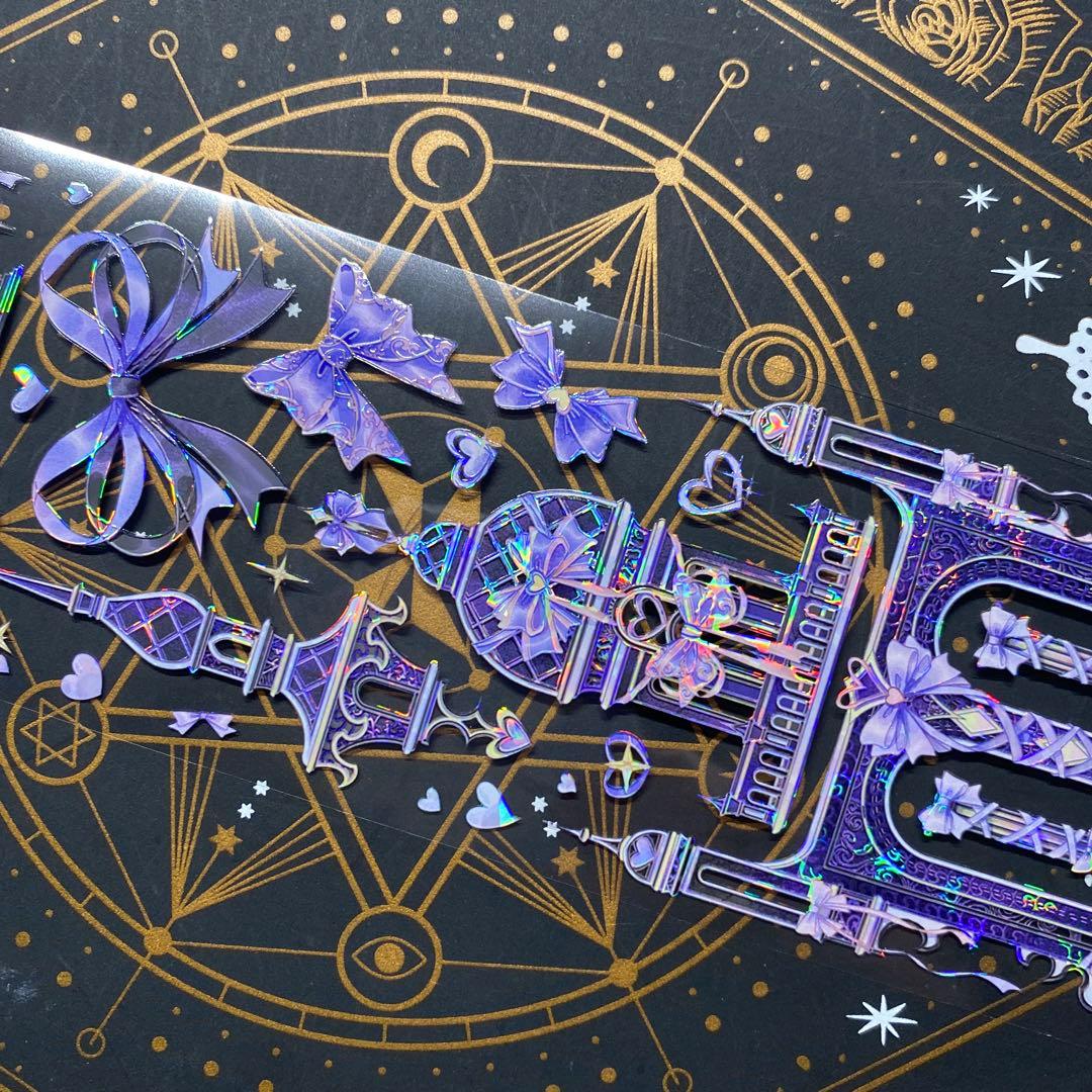 【9248】海外　マステ　中古巻　貝殻光マスキングテープ　紫　装飾系