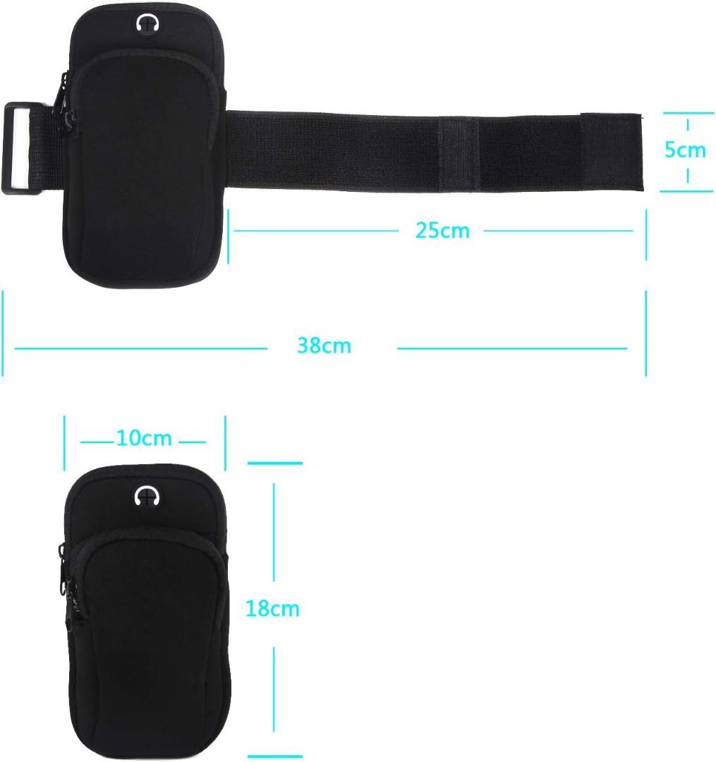 ☆スポーツアームバンド アームポーチ ウォーキング イヤホン穴付き