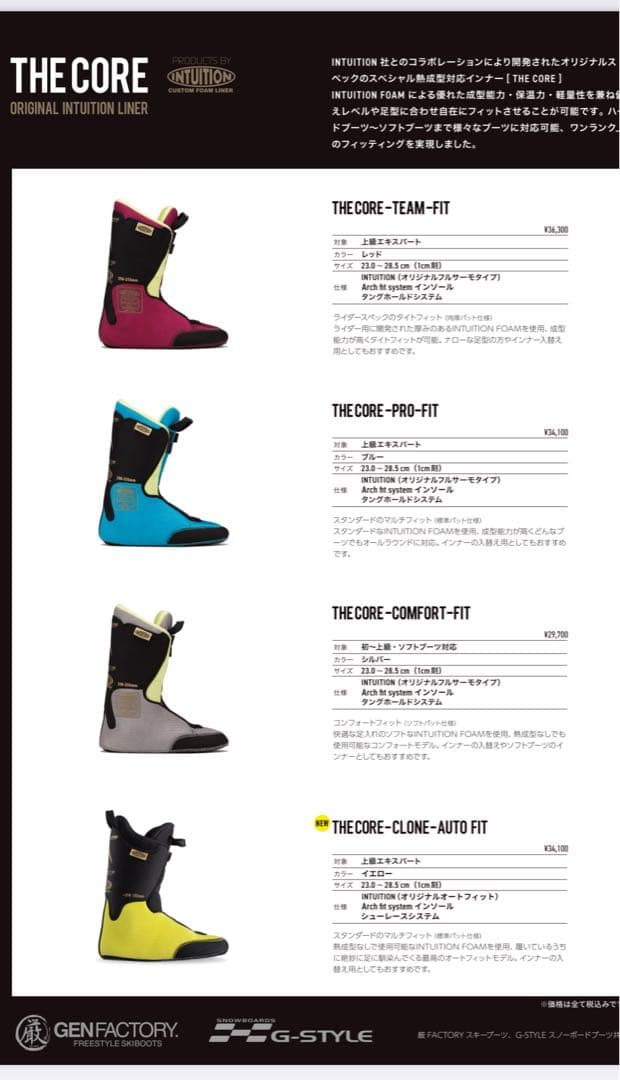 送料込み！21/22 GEN FACTORY FUTURE 23/23.5