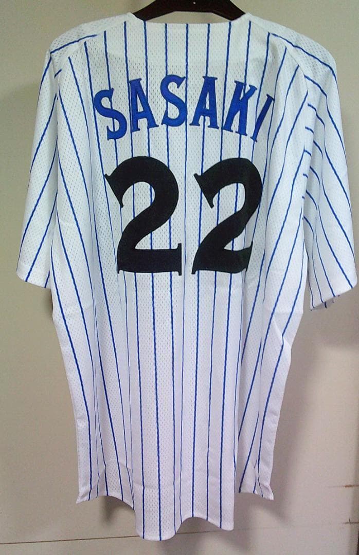 復刻新品L横浜DeNAベイスターズ佐々木 主浩22大魔神ユニフォーム刺繍プロ野球