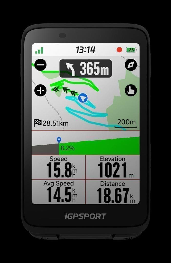 iGPSPORT BiNavi【ブラック】（日本語対応）ナビゲーション サイコン