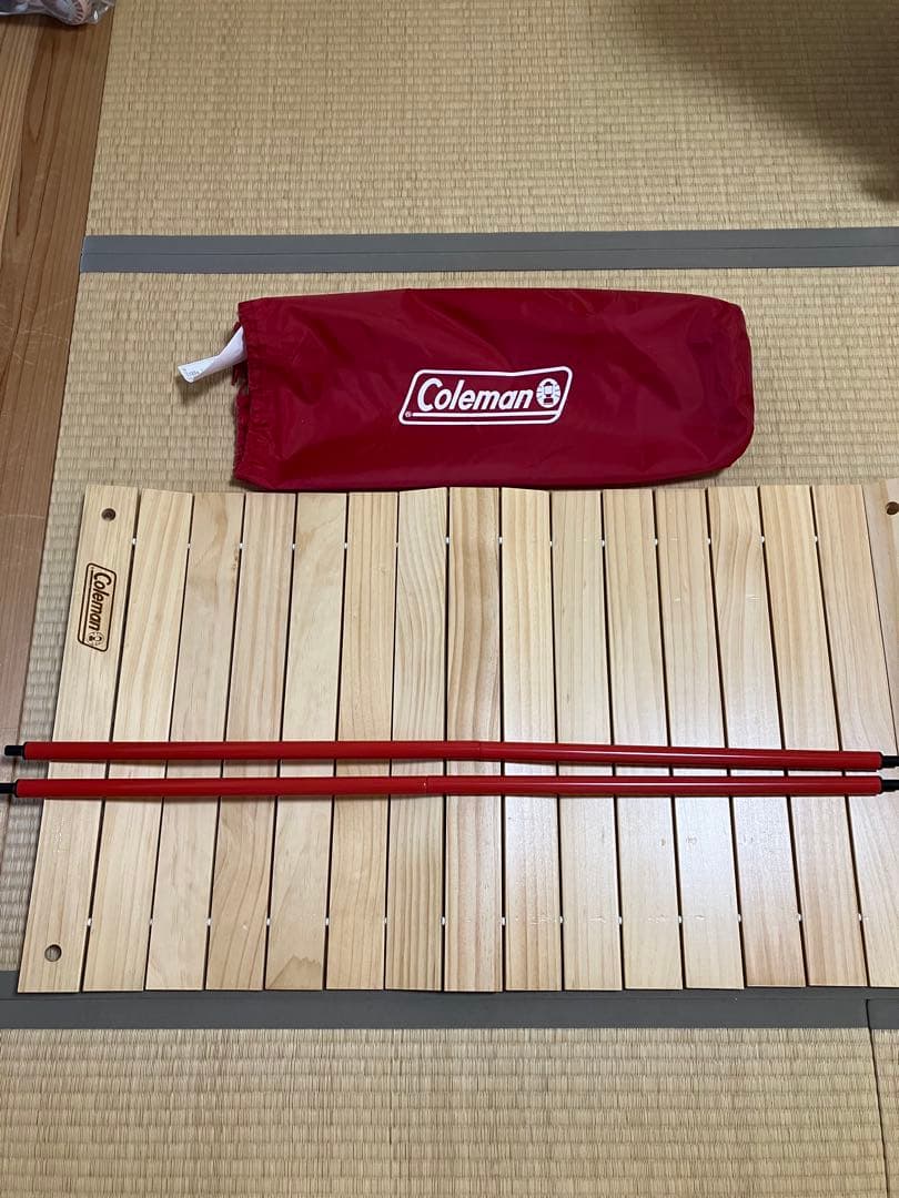 コールマン　ワゴン用　ロールウッドテーブル