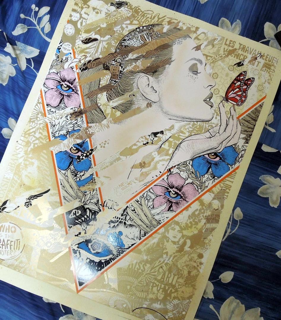 真作　prefab77　直筆サイン　ゴールド　kyne　村上隆　ロッカクアヤコ