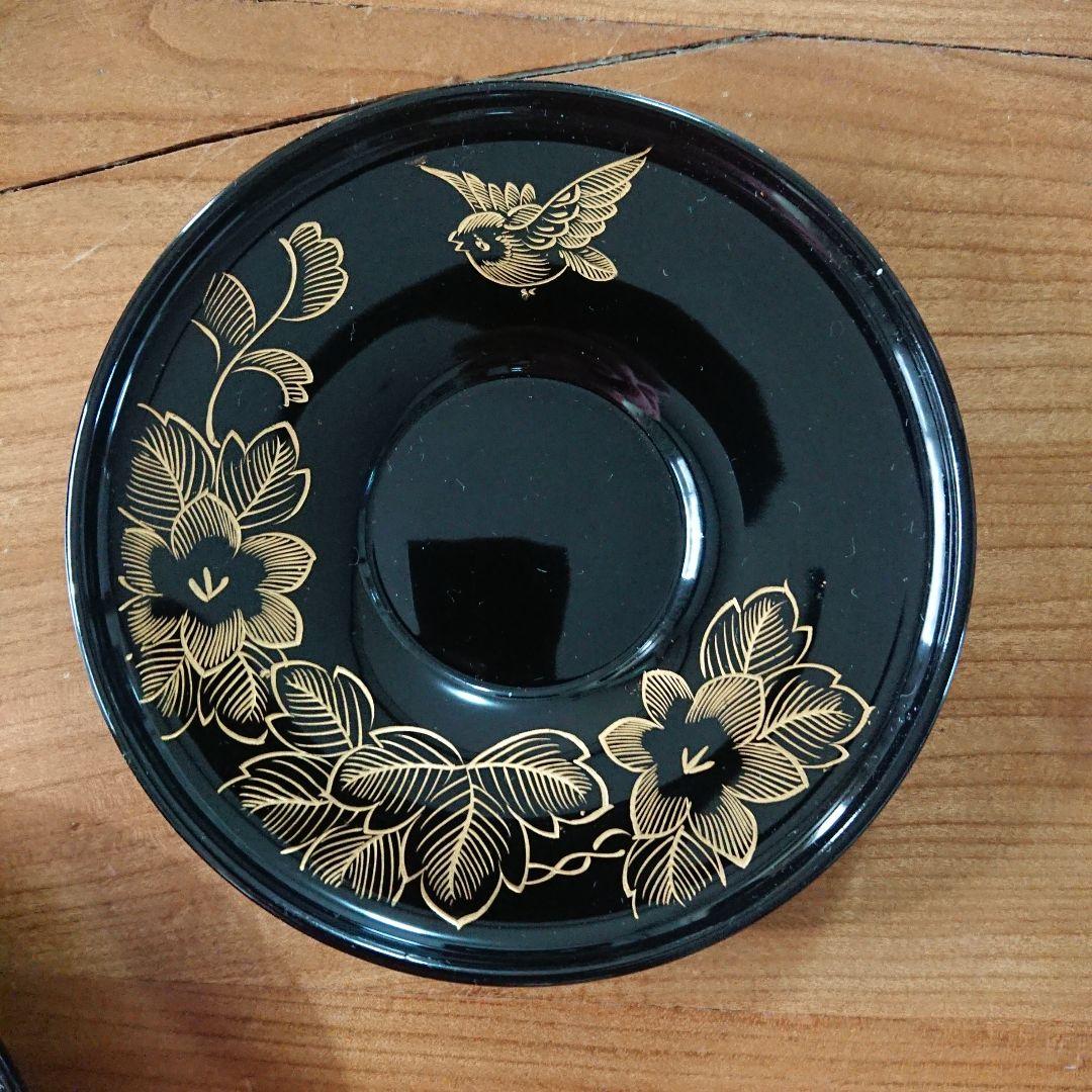 ちゅんちゅん雀 漆器 蒔絵 小皿 茶托 銘々皿　沈金 /骨董 古伊万里 輪島塗