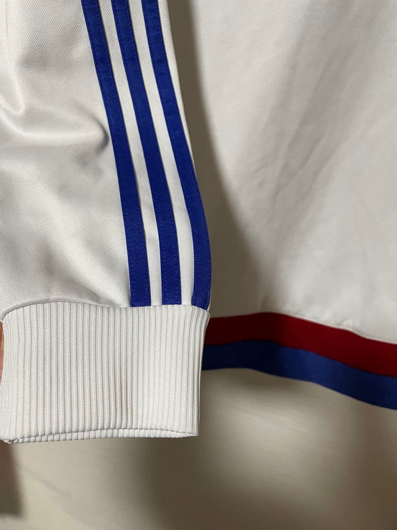 アディダスチェルシー ロゴ ワッペン スリーライン アンセムジャケット 白 L