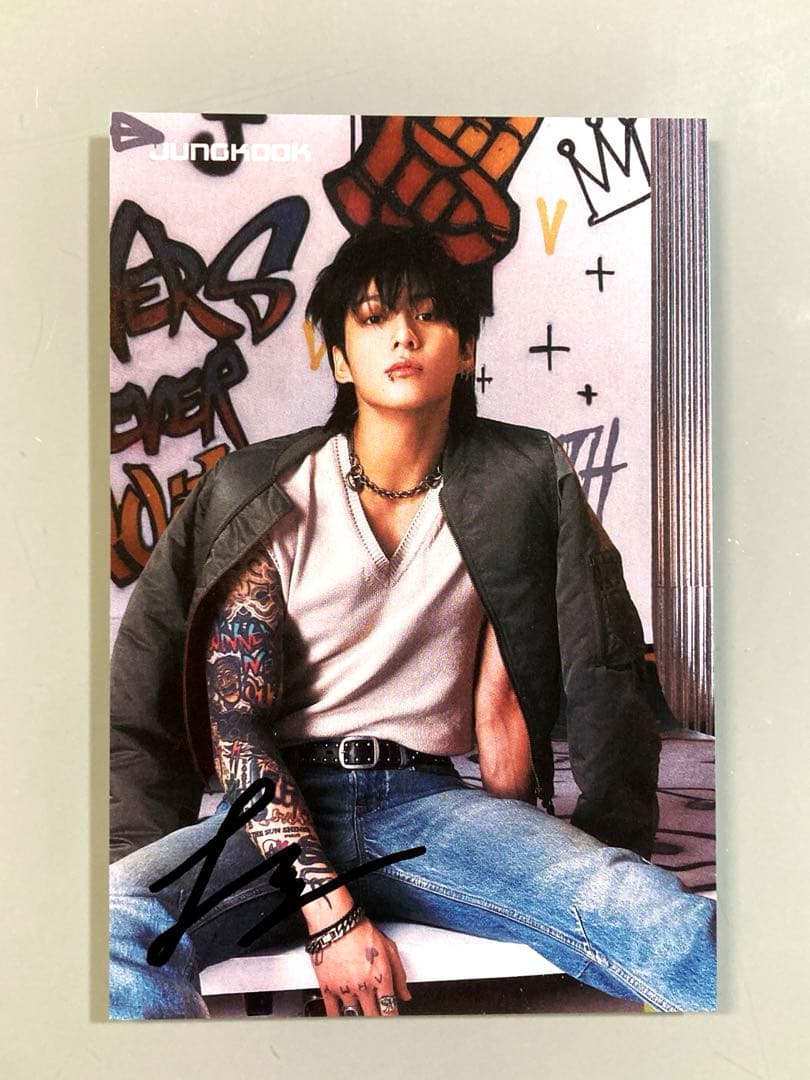 ジョングク直筆サイン入り公式ポストカード写真…BTS…防弾少年団…