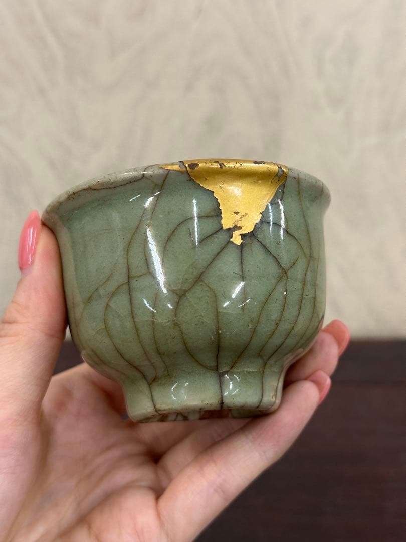 中國古美術 明龍泉 青磁 茶碗 盃 茶道具 煎茶道具