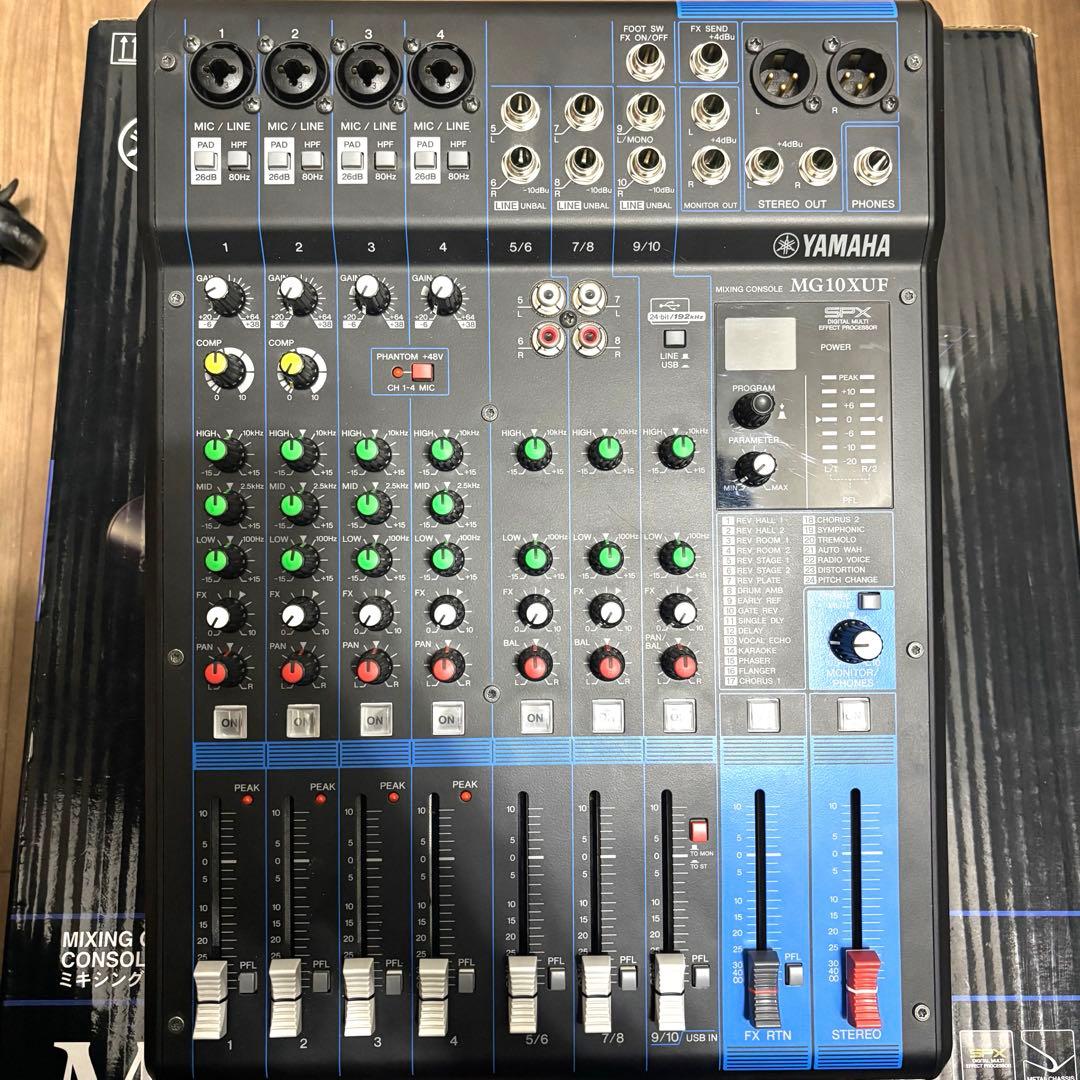 【ジャンク】YAMAHA MG10XUF ミキサー（電源アダプター新品交換済）