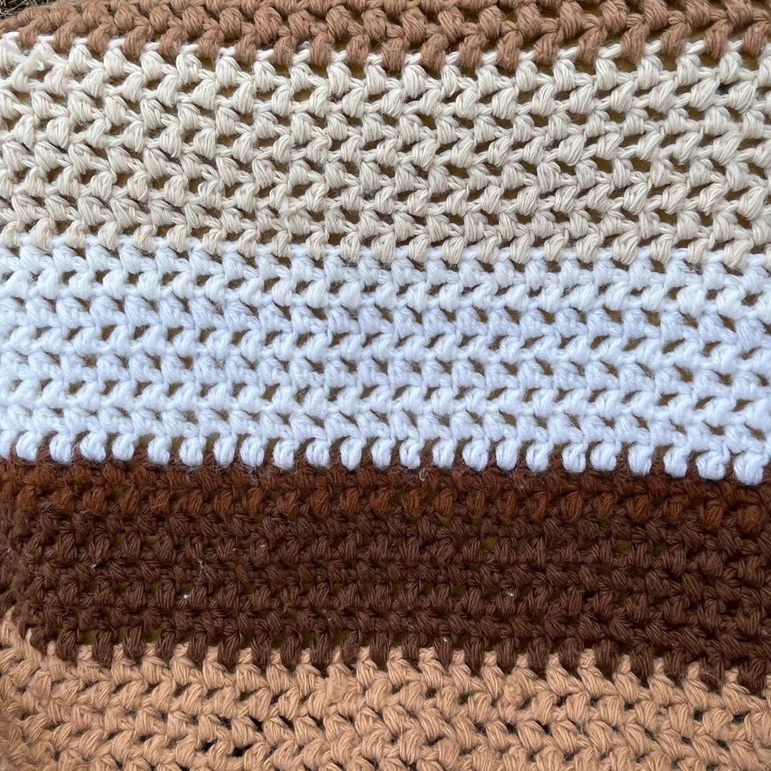 【USA vintage】グラニーブランケット　ラグ　ブラウン系