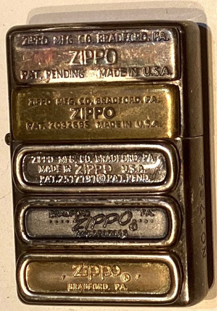 ZIPPOジッポー オイルライター 歴代ボトム プレート 1932 ~1980