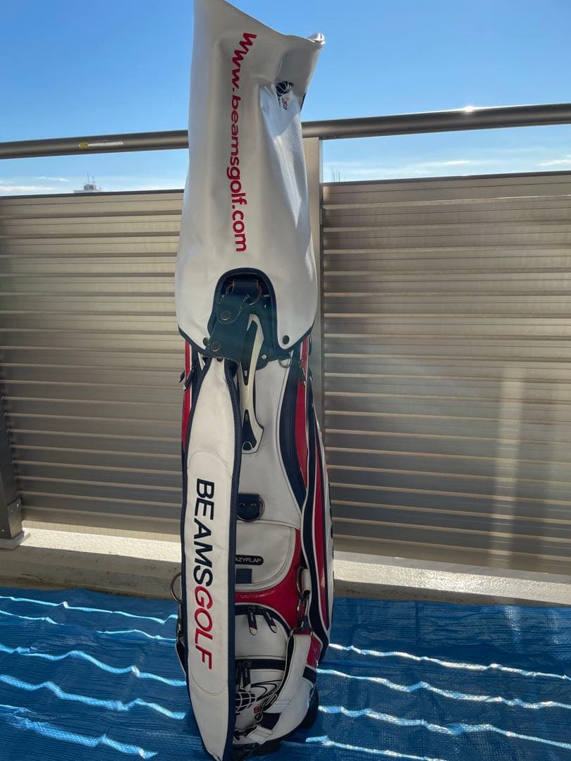 期間限定値下げ！BEAMS GOLF キャディバッグ ホワイト/レッド/ネイビー