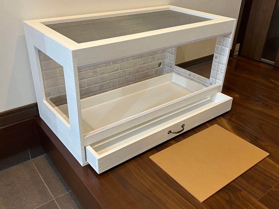 新品　送料込　木製ケージ　引出し付　ハリネズミ　ハムスター　小動物　カスタムに！