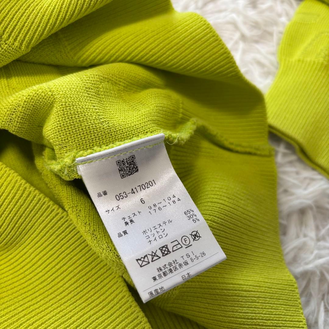 23年モデル パーリーゲイツ ニットセーター ライムグリーン 天竺 総柄 ゴルフ