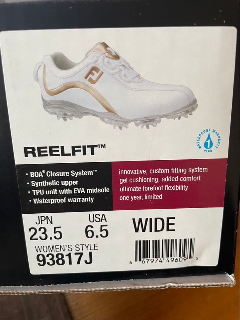 【新品】FootJoy ゴルフシューズ 女性用 ホワイト/ゴールド　23.5cm