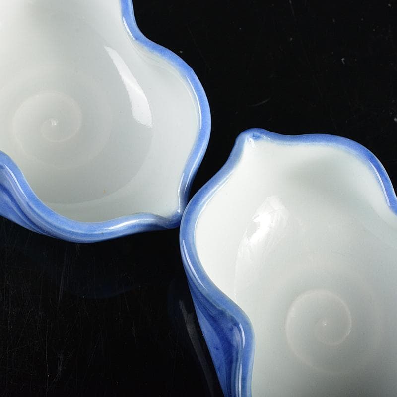 平安　三浦竹泉造　染付　瓢箪形　向付　共布共箱　2点まとめて　M　R5616