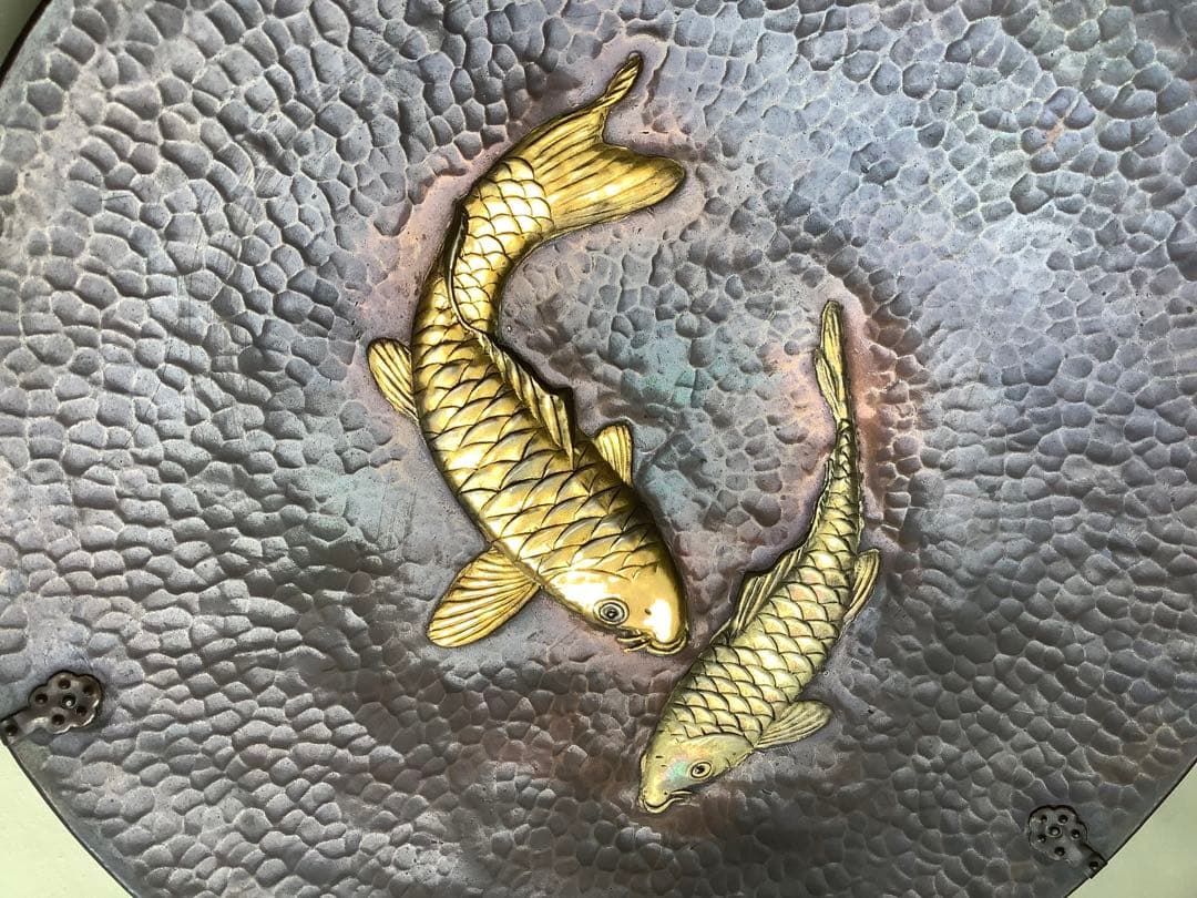 No.460 『鯉』／銅蟲／広島伝統工芸師　銅虫清さん作／銅製／飾皿