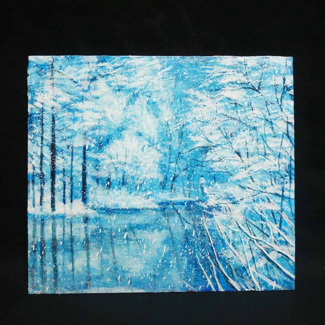 油絵 油彩 油彩画 絵 絵画【白銀の世界】