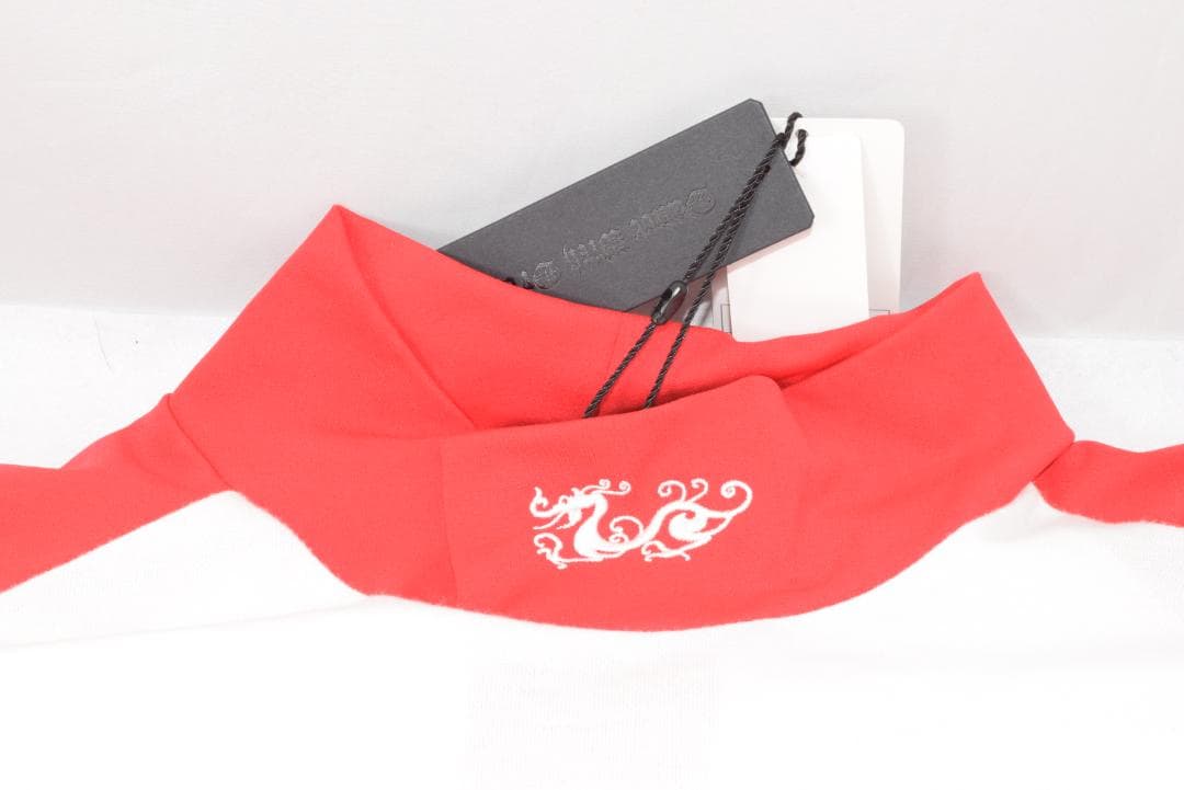 新品☆ダンスウィズドラゴン モックネック インナーシャツ☆白＆赤☆XLサイズ