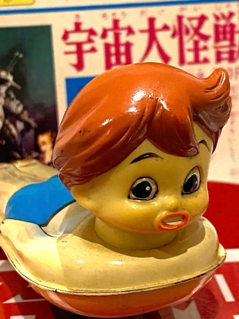 昭和のヒーロー達】可動品★1960年超レトロな狼少年ケン三輪車のブリキトイ