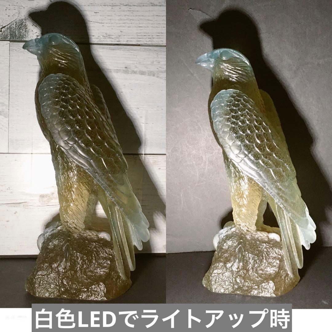 ハヤブサ　鷹　ドーム　フランス　クリスタル　水晶　エミールガレ　フランス製ガラス