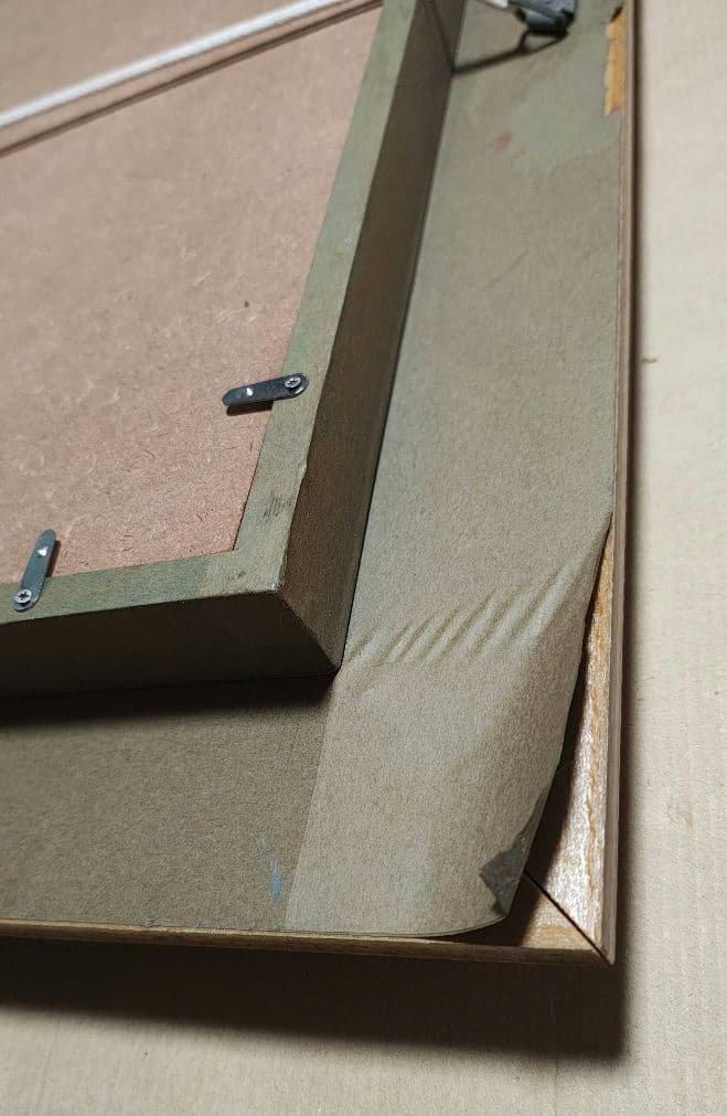 ​大型 F30号 木製額縁 油彩 風景画 温泉街 湯治場 レトロ アンティーク