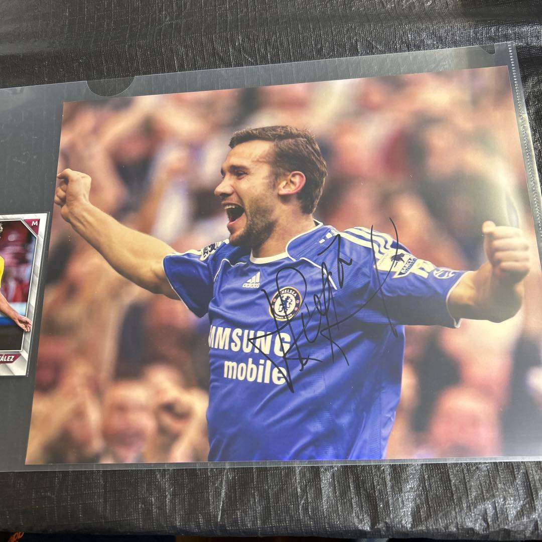 元代表　アンドレイ シェフチェンコ チェルシー　直筆サイン入りフォト