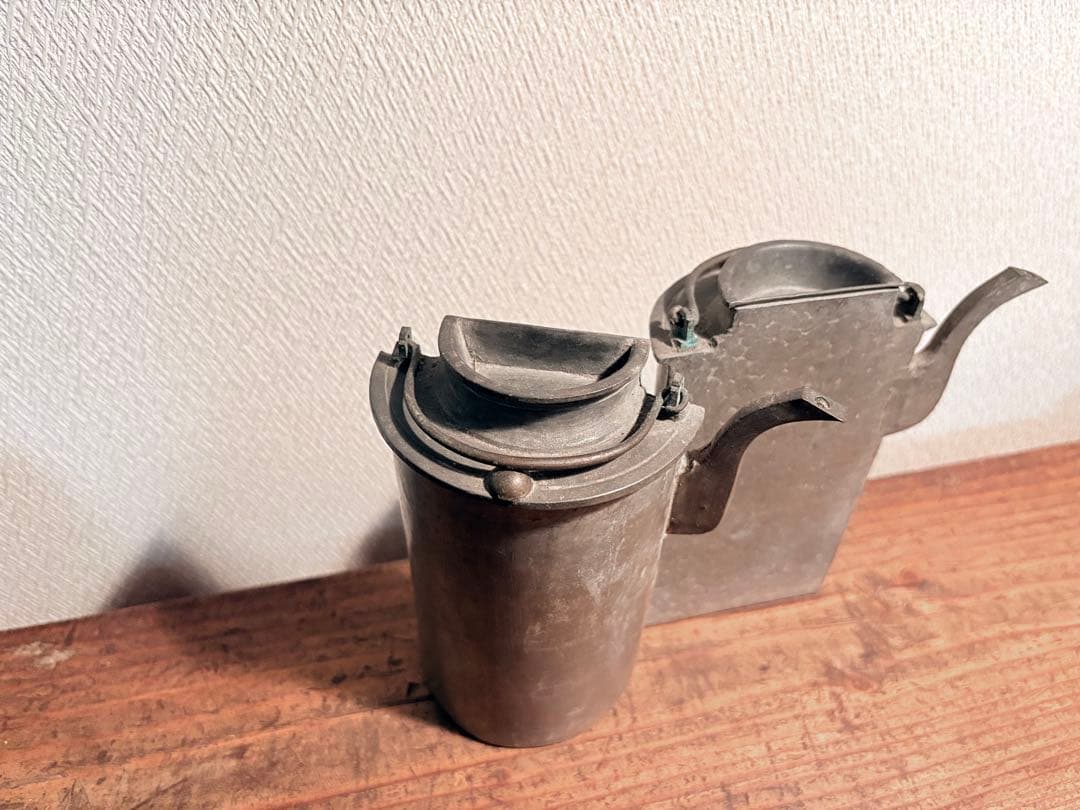 時代酒器 骨董 古玩 酒燗器 二重 ちろり 燗銅壷 熱燗器 酒沸 野燗炉