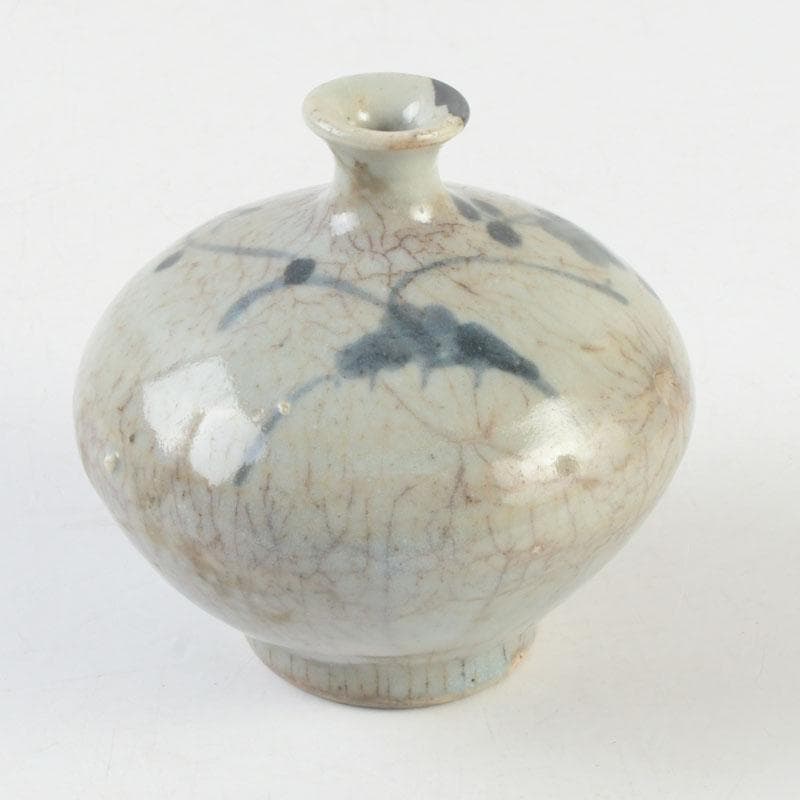 伊万里焼　古伊万里　染付　花文　油壷　小壷　V　9708