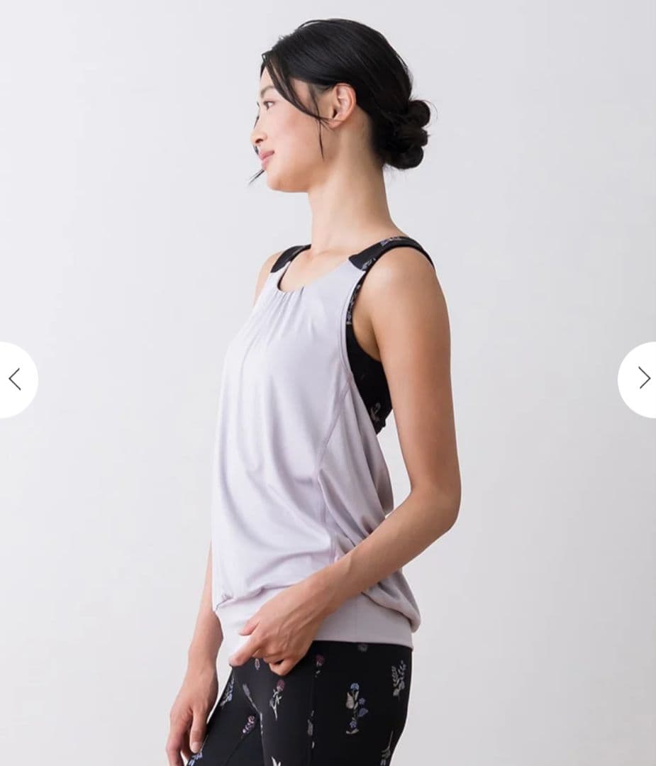 SUKALA フラワープリントタンクトップ Mサイズ グレー/ブラック