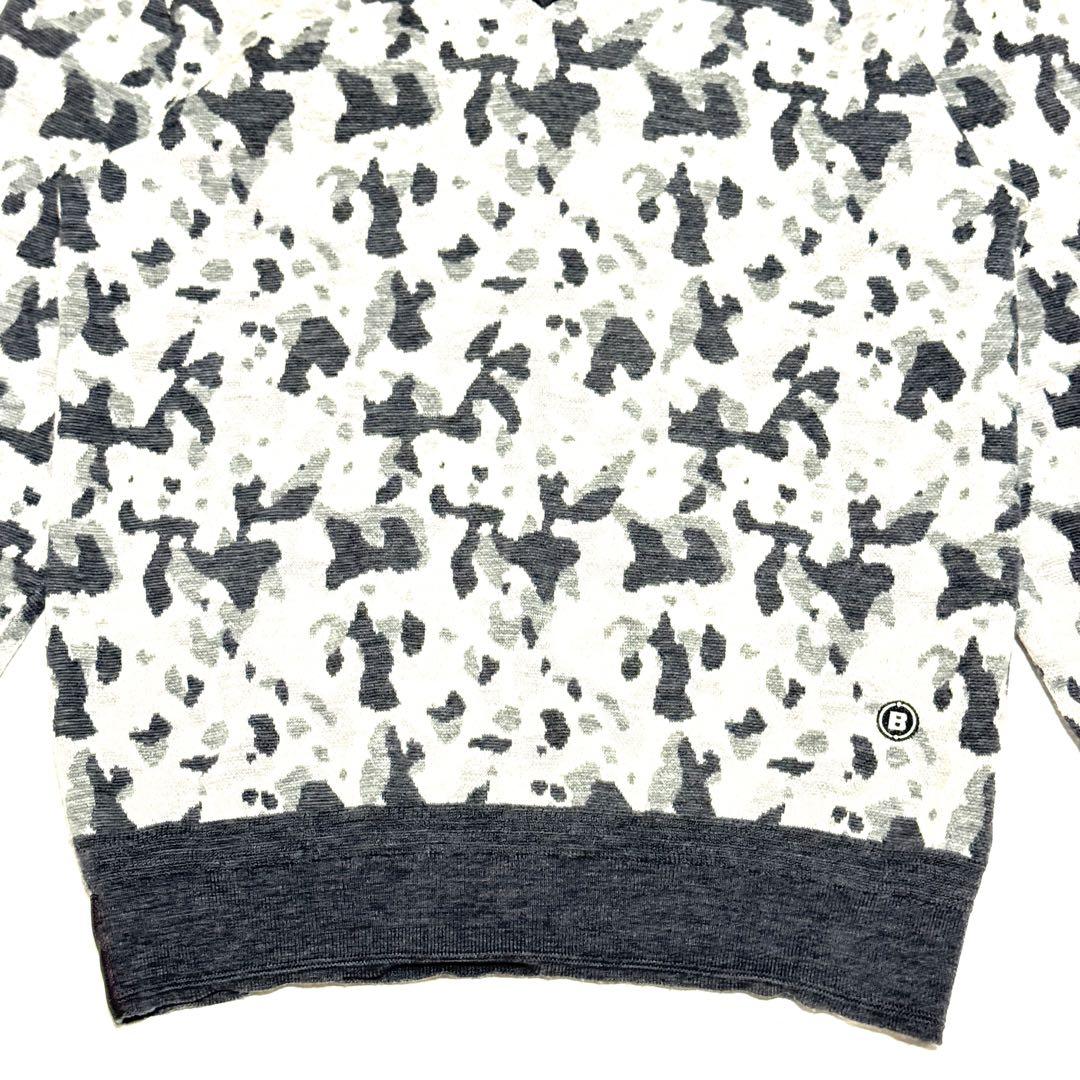 BRIEFING ブリーフィング カモフラ柄 ウール100％ ニット グレー L