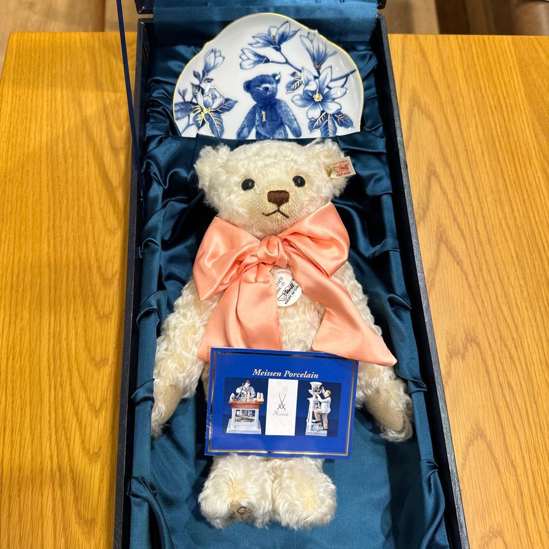 テディベアマイセン シュタイフベアとお皿　箱付き