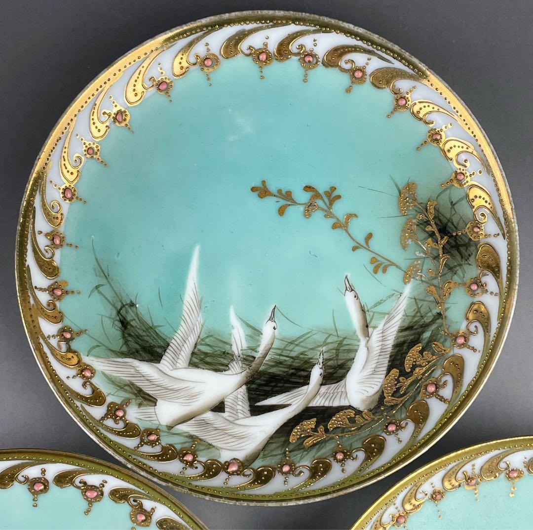 【専用】オールドノリタケ フライングスワン 脚付きティーカップ ソーサー ２客