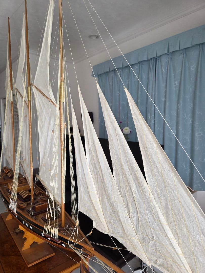 希少品 骨董品 アンティーク 木製ヨット 80年前