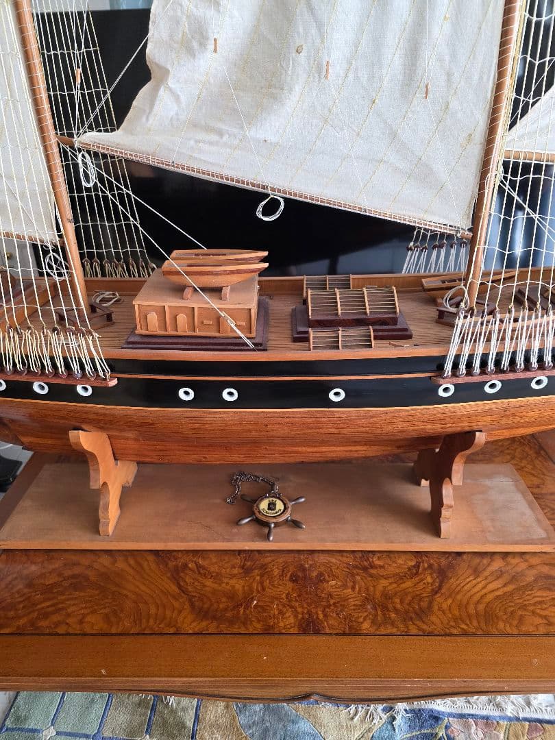希少品 骨董品 アンティーク 木製ヨット 80年前