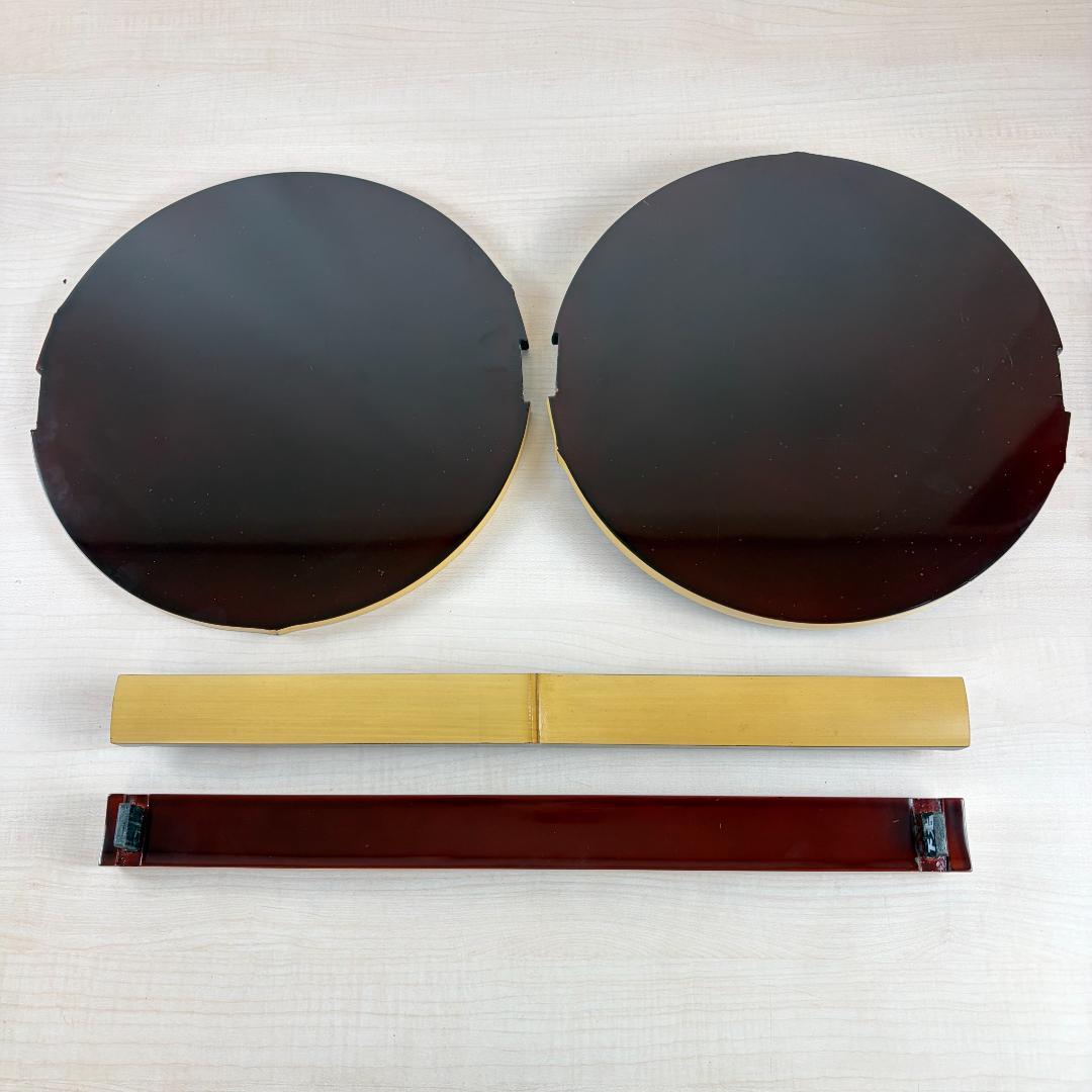 宗悦作 竹貼丸卓 溜塗 而妙奈好