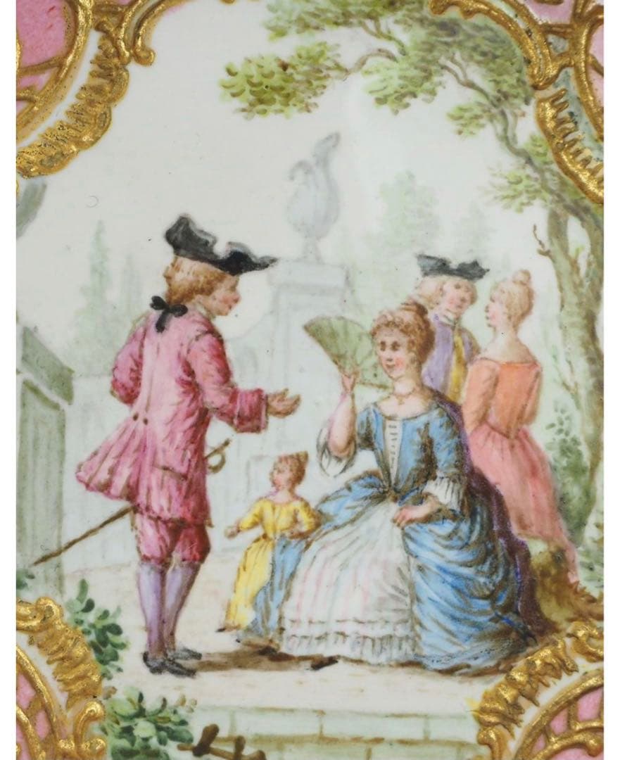 きなこ☆送料無料　18世紀フランス　総手描き　描画七宝/銅胎画琺瑯　鉢