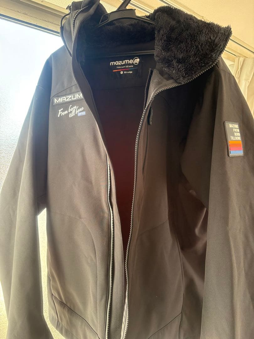 マズメ防寒ウェア ウィンドカットジャケット3L ブラック　MZFW-873