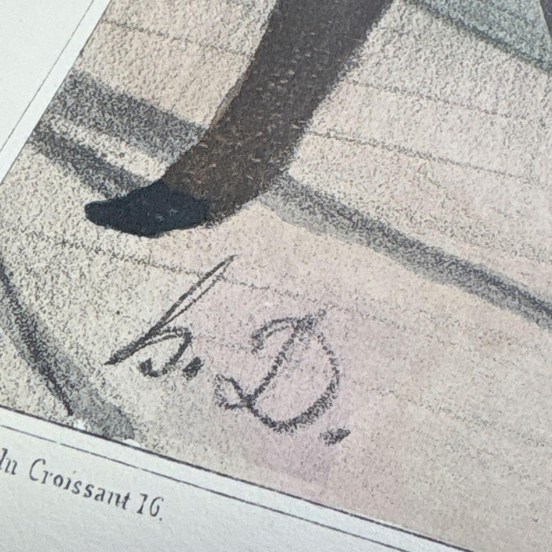 【希少】アンティーク 石版画 19世紀 リトグラフ 無題 h.D.