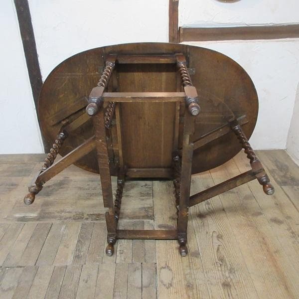 イギリス アンティーク 家具 ゲートレッグテーブル ツイスト 英国 6156e