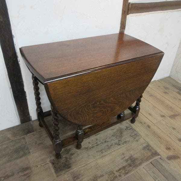 イギリス アンティーク 家具 ゲートレッグテーブル ツイスト 英国 6156e