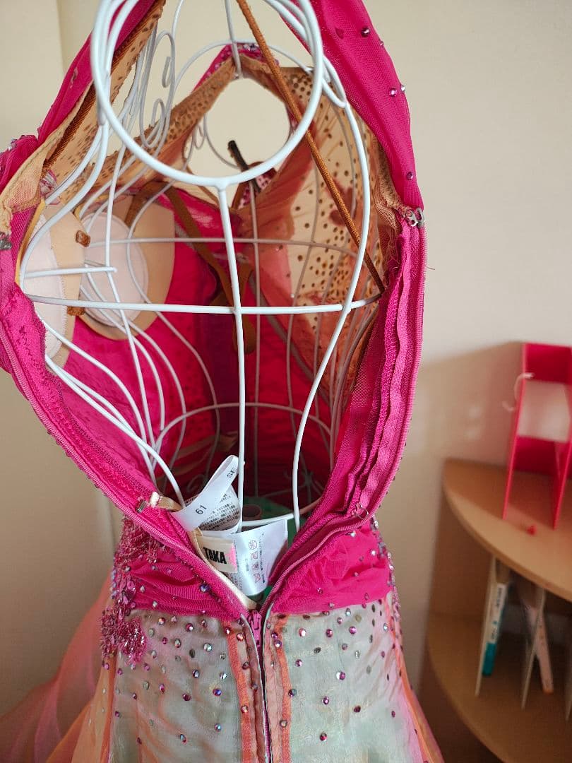 社交ダンス用ドレス ピンクオレンジ