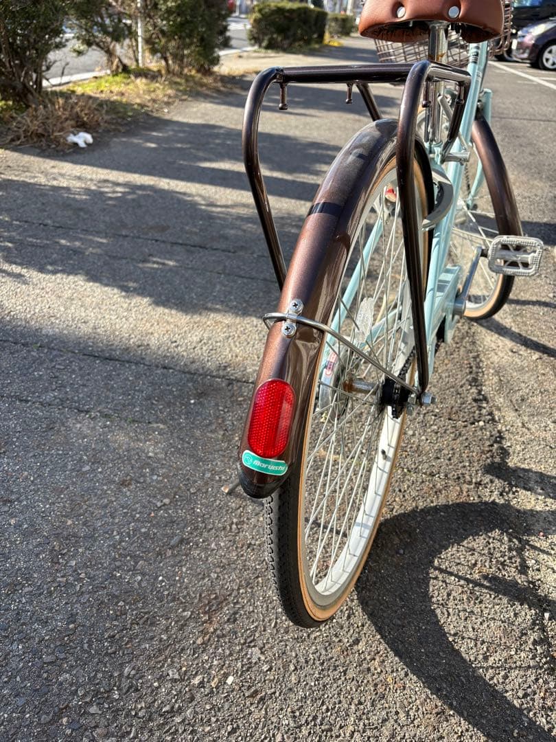 子供用自転車 水色 26インチ 前面バスケット付き