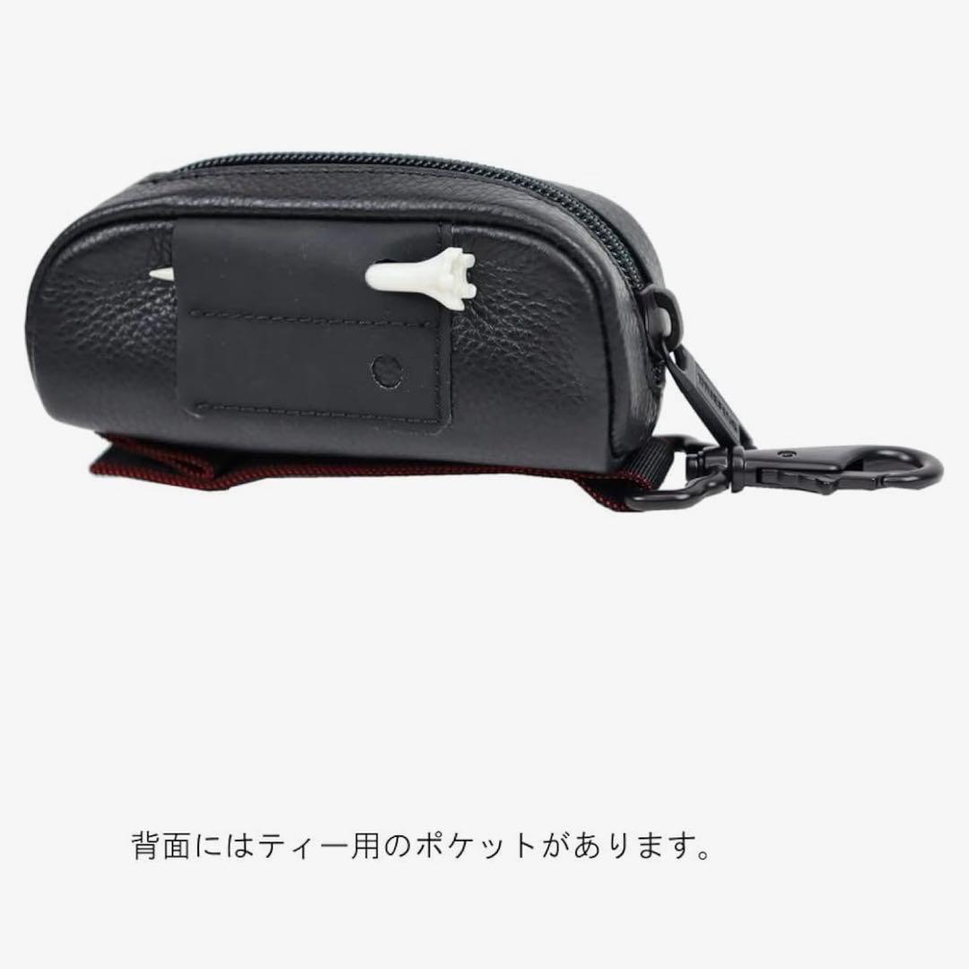 BRIEFING ブラック レザー ゴルフボールポーチ