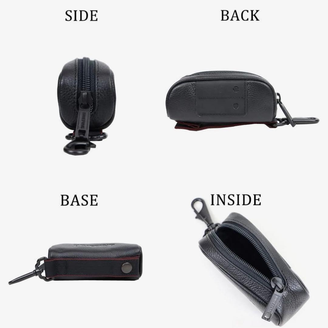 BRIEFING ブラック レザー ゴルフボールポーチ