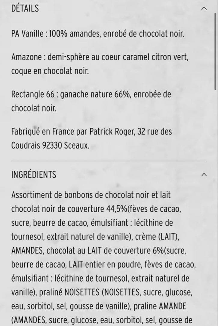【11/29発送】パトリックロジェ　ショコラアソート　チョコ詰め合わせ　フランス