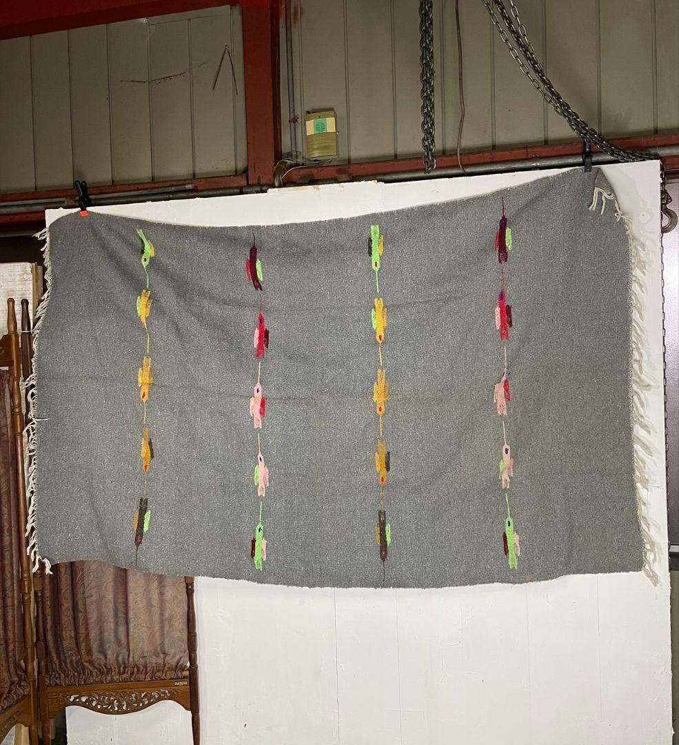 ヴィンテージ メキシカンラグ ネイティブ柄 大型 ブランケット