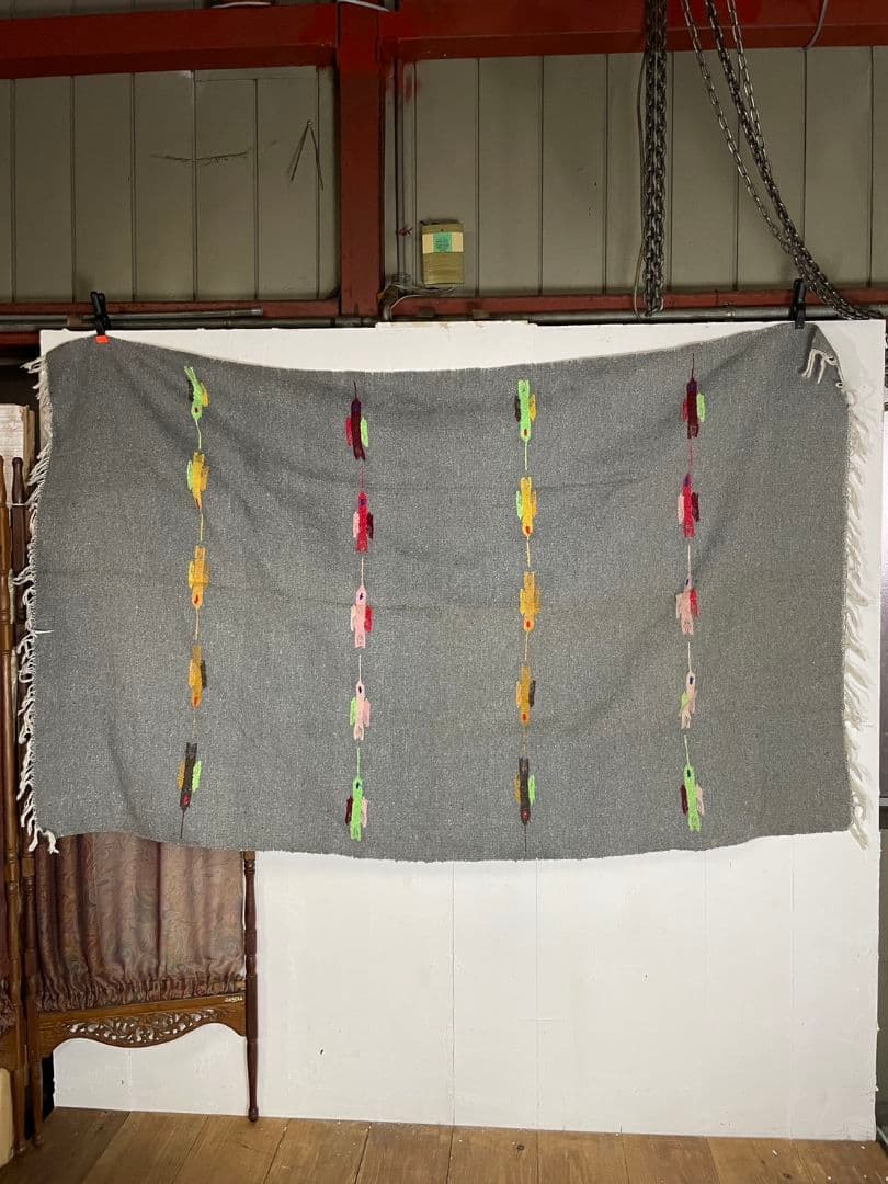 ヴィンテージ メキシカンラグ ネイティブ柄 大型 ブランケット