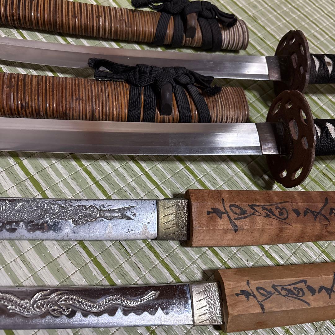 模造刀　模擬刀　武士　侍　伝統工芸　剣　ソード　太刀　小太刀　鞘　鍔　4本