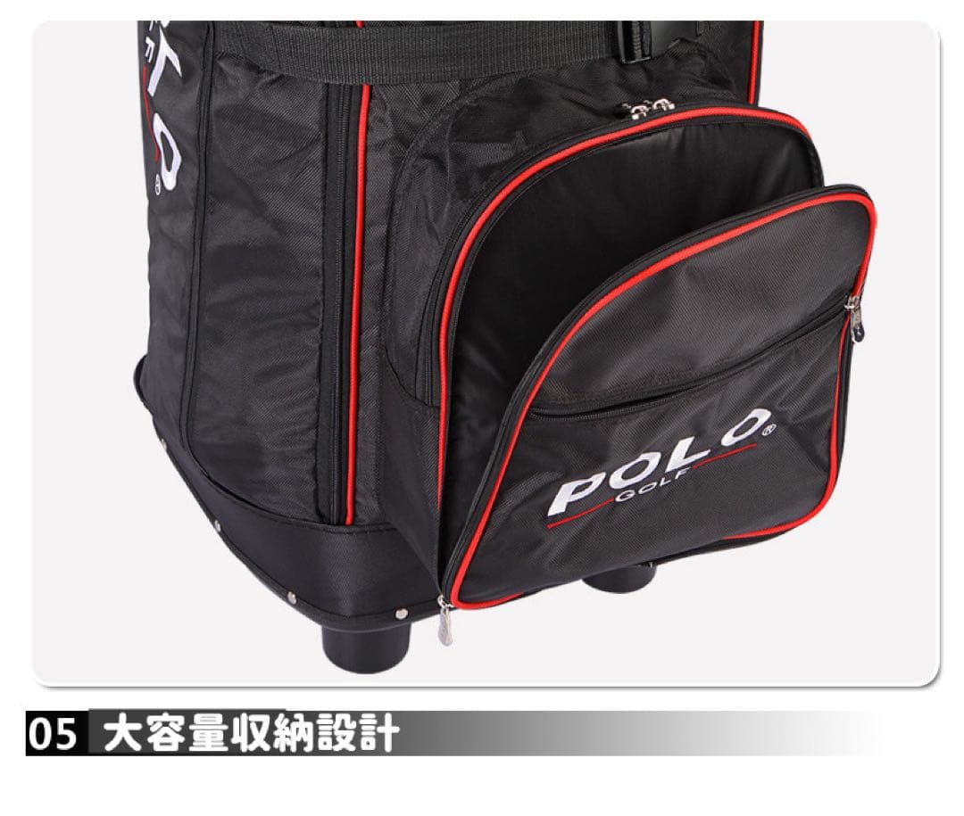 トラベルバッグ ゴルフ キャディバッグ カバーキャスター付きBLACK/GREY